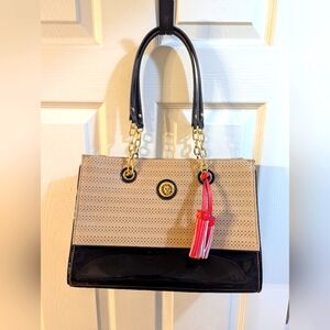 Anne Klein Chic Black and Tan Handbag
